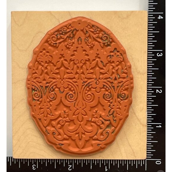 1995 PSX K-1323 VICTORIA'S EASTER EGG WOOD MOUNTED RUBBER STAMP FLOURISH - Picture 3 of 4